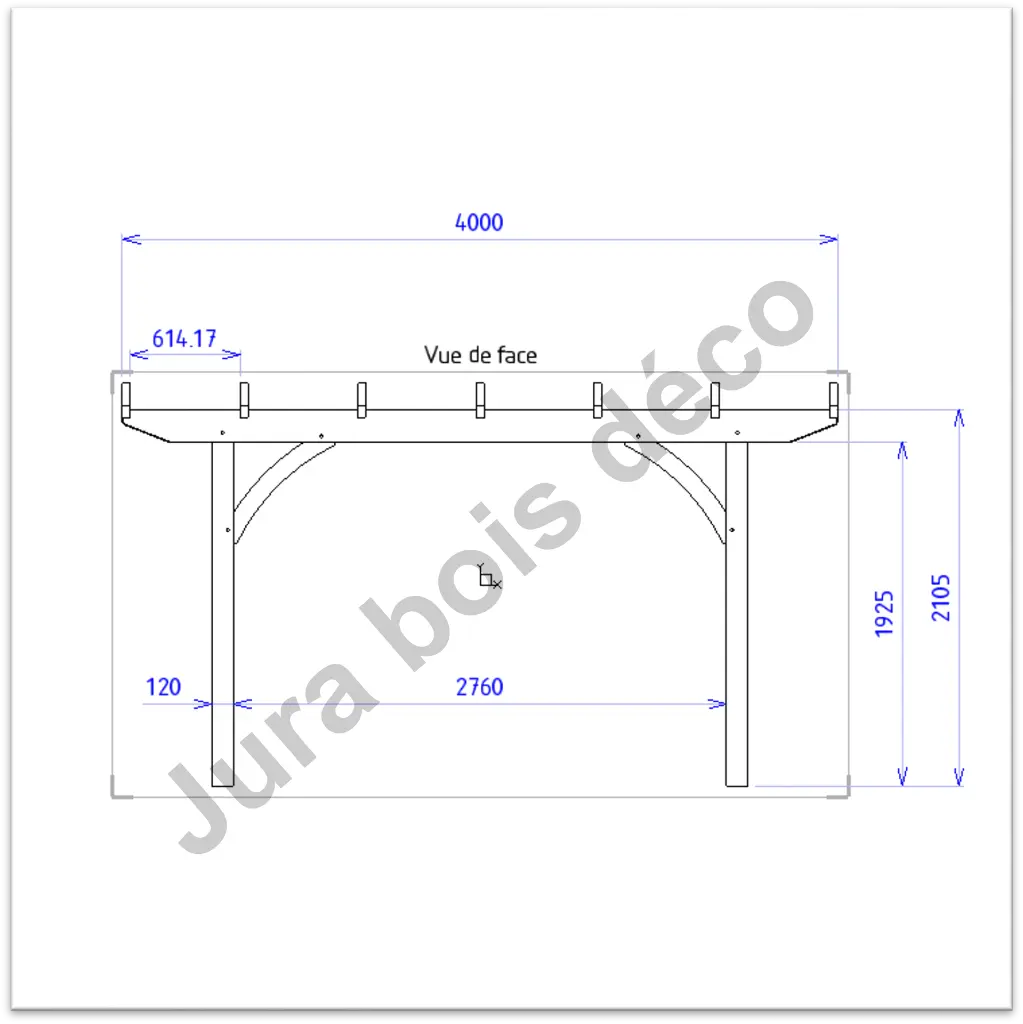 Pergola 120x120mm - vue de face V2.webp
