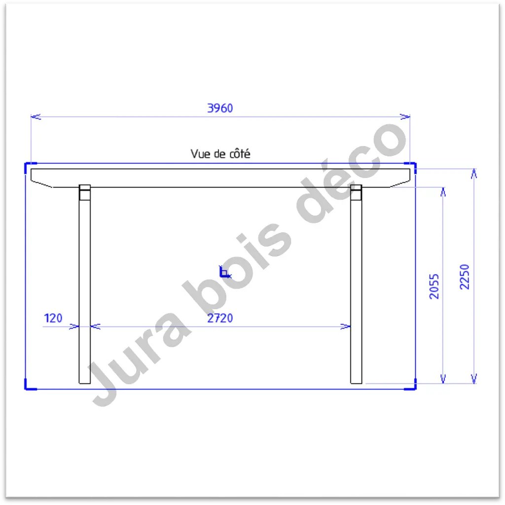 Pergola 120x120mm - vue de côté V2.webp